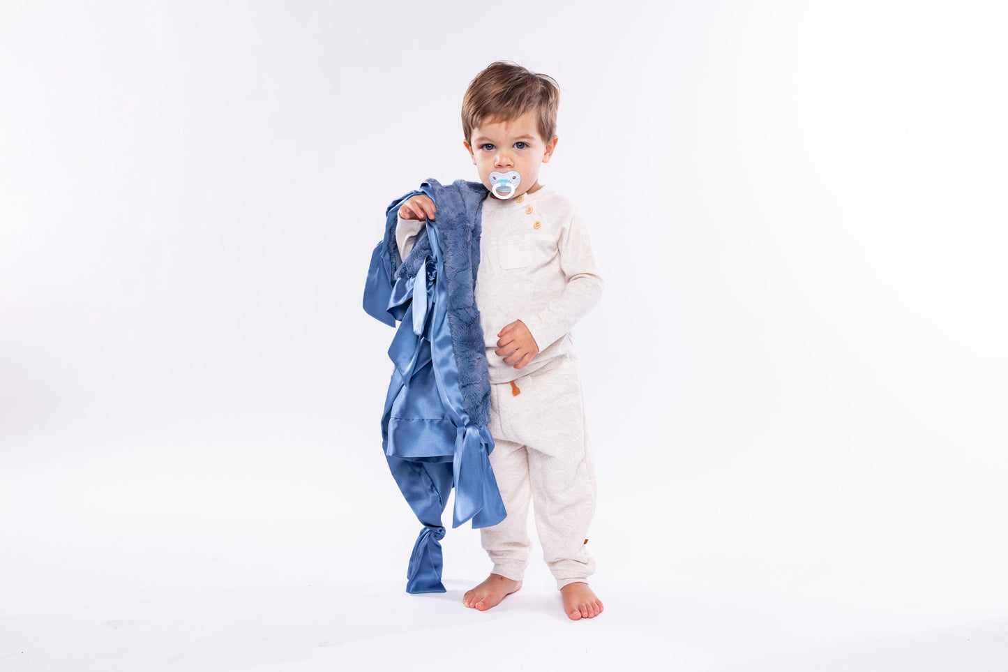 Dusty Denim Knotty Blankie