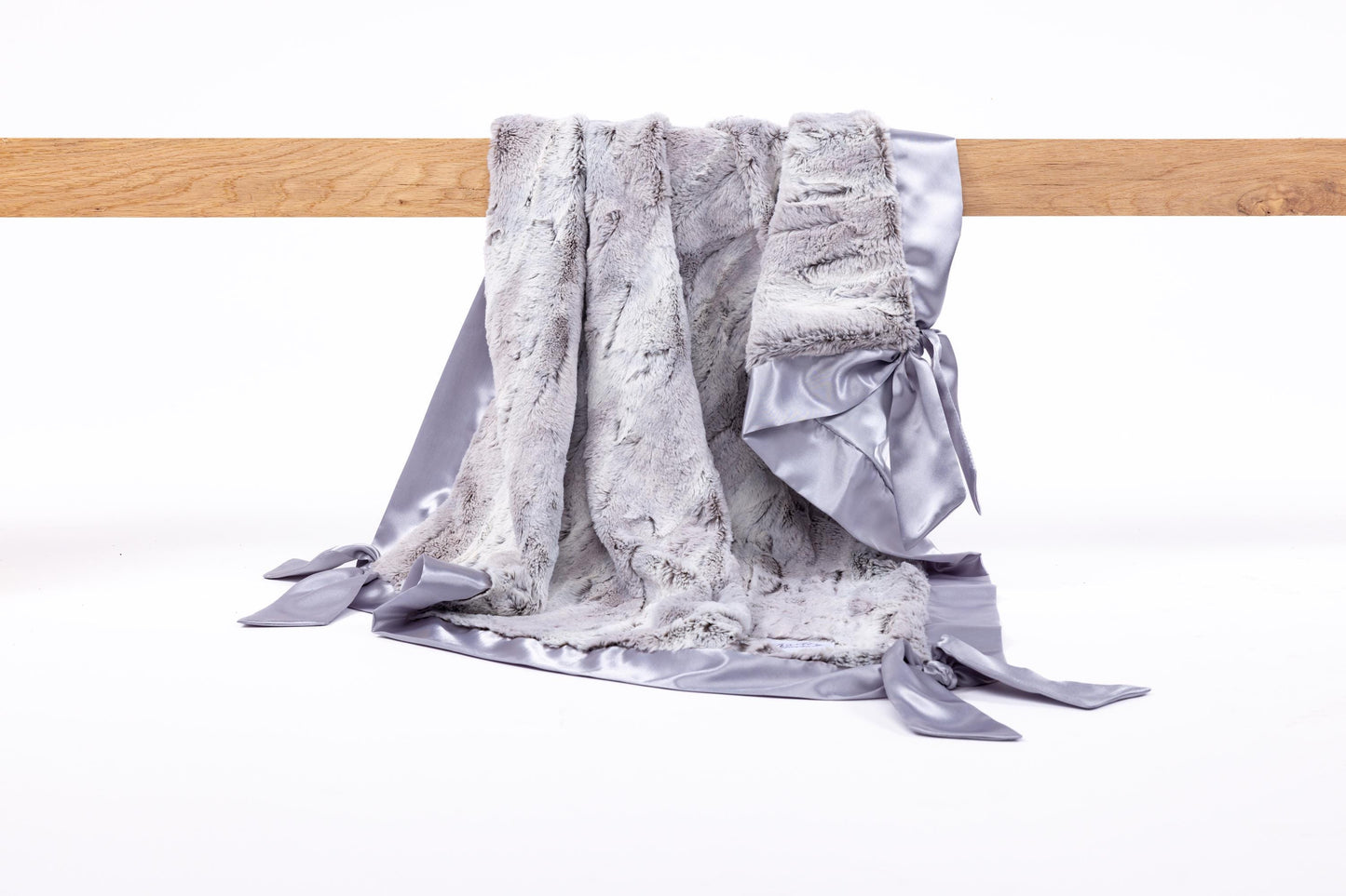 Silver Rabbit with Silver Knotty Blankie