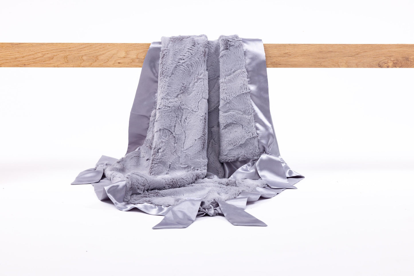 Satin Back Colorful Hide Elephant Ears Faux Fur Knotty Blankie