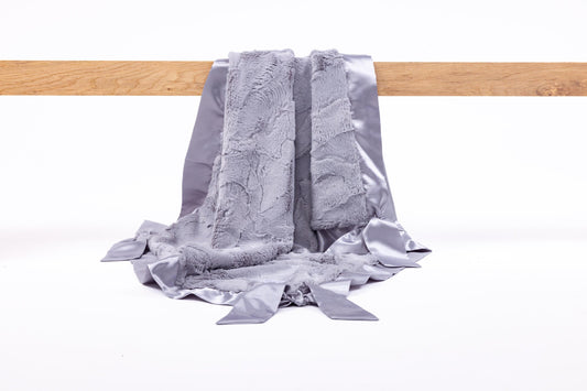 Satin Back Colorful Hide Elephant Ears Faux Fur Knotty Blankie