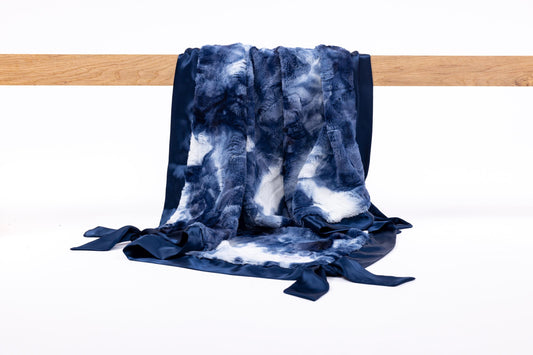 Tie Dye Navy Knotty Blankie