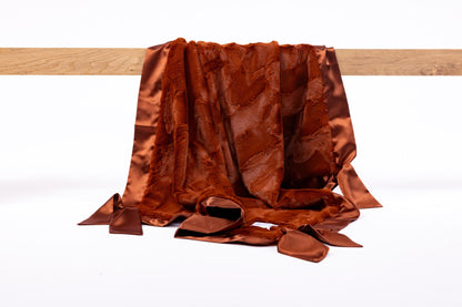 Satin Back Colorful Hide Amber Faux Fur Knotty Blankie